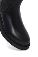 Women's Black Leather Chelsea Boot | Derimod