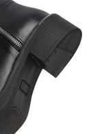 Women's Black Zippered Leather Boots | Derimod