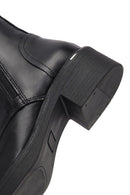 Women's Black Lace-Up Zipper Leather Combat Boots | Derimod