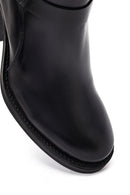 Kadın Siyah Tokalı Kalın Topuklu Deri Bot | Derimod