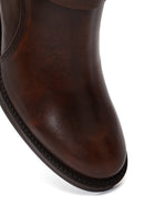 Kadın Kahverengi Tokalı Kalın Topuklu Deri Bot | Derimod