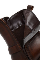 Kadın Kahverengi Tokalı Kalın Topuklu Deri Bot | Derimod