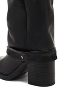 Kadın Siyah Kalın Topuklu Deri Çizme | Derimod