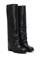 Kadın Siyah Kalın Topuklu Deri Çizme | Derimod