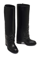 Kadın Siyah Kalın Topuklu Deri Çizme | Derimod