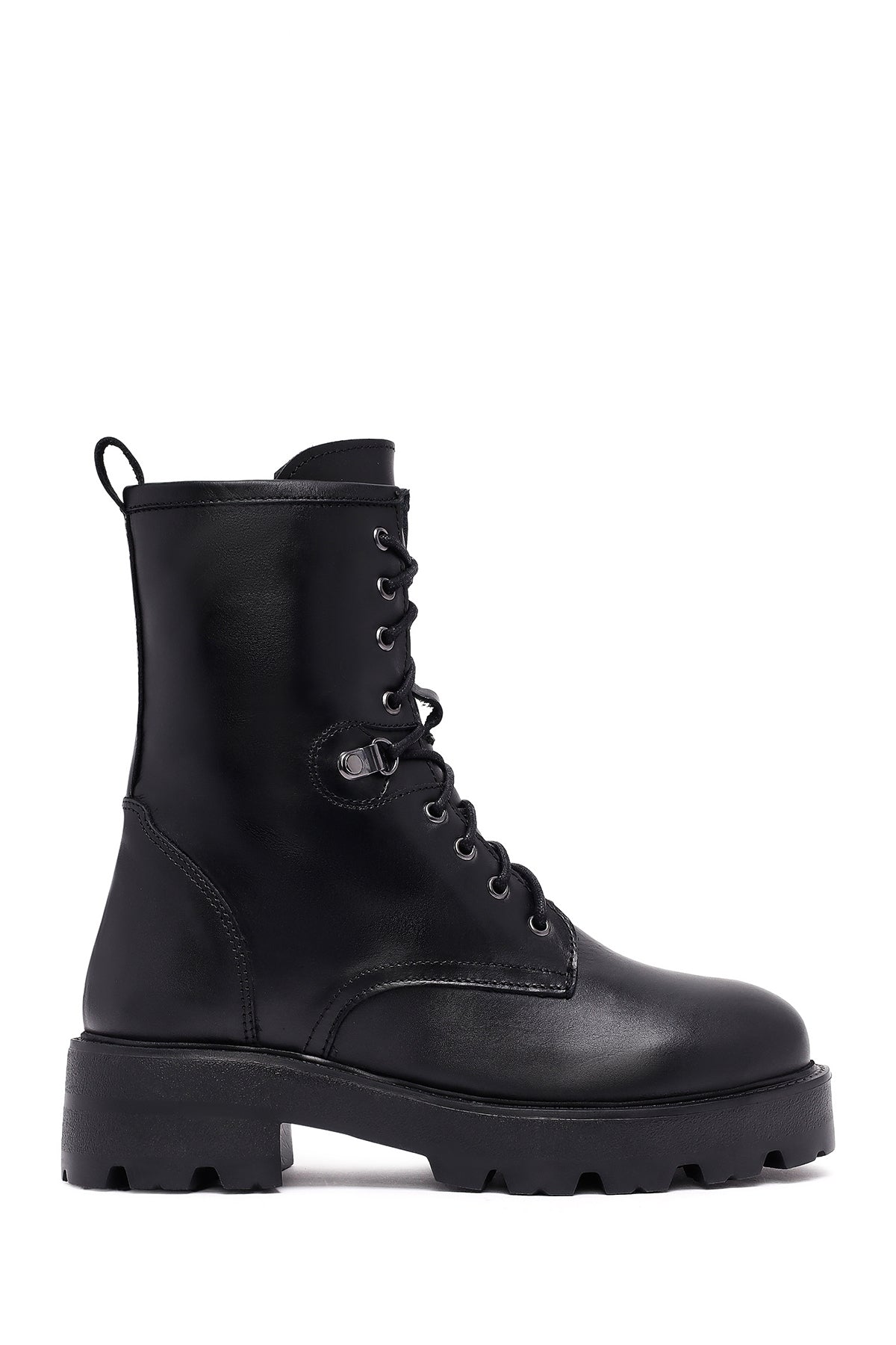 Kadın Siyah Fermuarlı Deri Postal Bot 25WFD186218 | Derimod