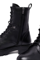 Kadın Siyah Fermuarlı Deri Postal Bot | Derimod