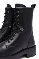 Kadın Siyah Fermuarlı Deri Postal Bot | Derimod