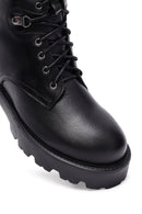 Kadın Siyah Fermuarlı Deri Postal Bot | Derimod