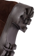 Woman Brown Thick-Soled Suede Leather Chelsea Boots | Derimod