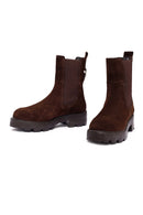 Woman Brown Thick-Soled Suede Leather Chelsea Boots | Derimod