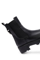 Kadın Siyah Kalın Tabanlı Deri Chelsea Bot | Derimod