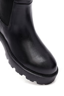 Kadın Siyah Kalın Tabanlı Deri Chelsea Bot | Derimod