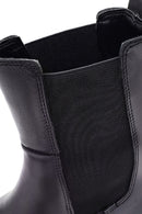 Kadın Siyah Kalın Tabanlı Deri Chelsea Bot | Derimod