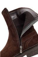 Kadın Kahverengi Fermuarlı Süet Deri Bot | Derimod