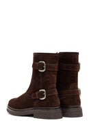 Kadın Kahverengi Fermuarlı Süet Deri Bot | Derimod