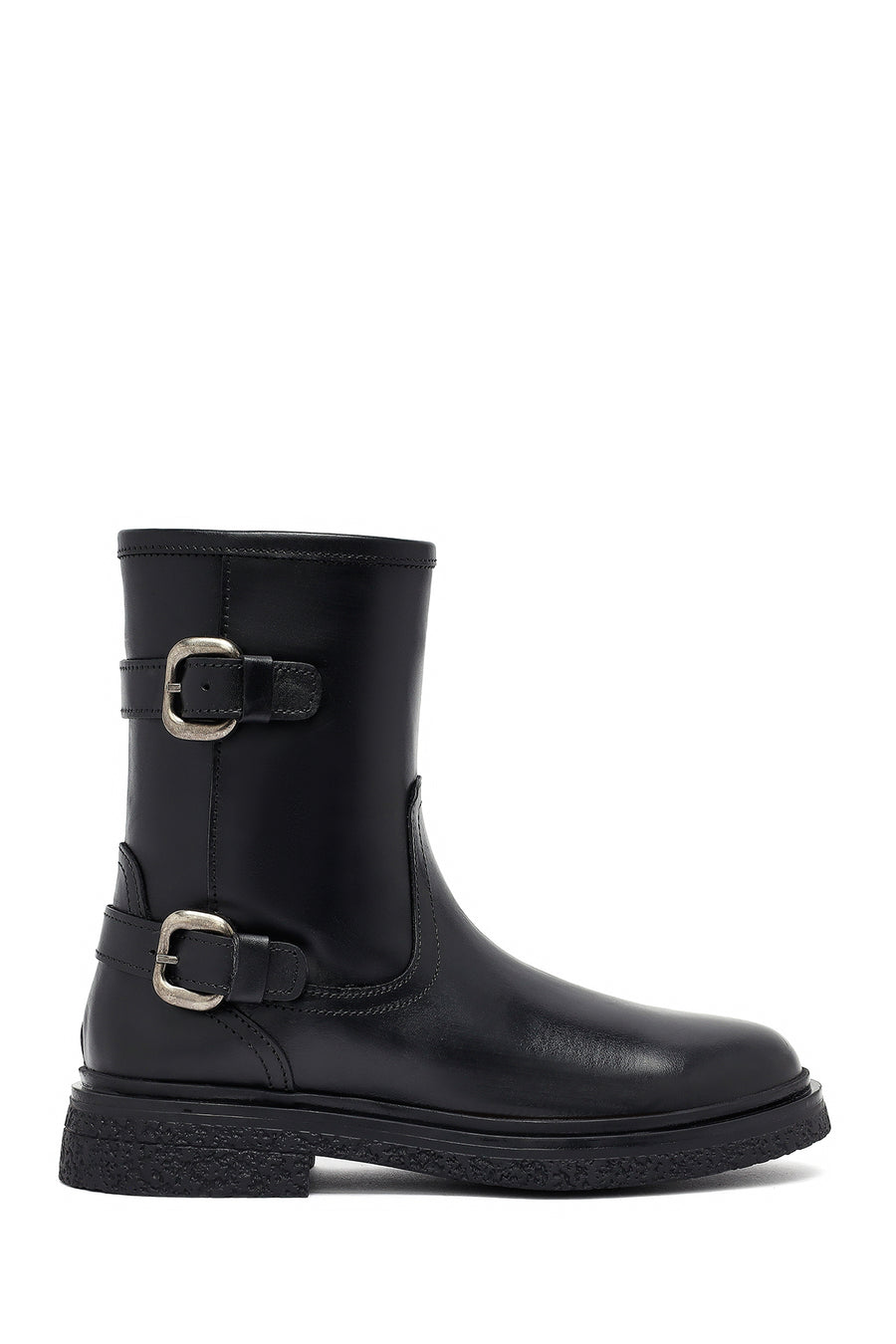 Woman Black Zippered Leather Boat 25WFD186718 | Derimod