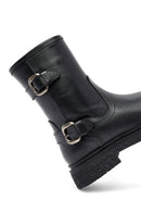 Kadın Siyah Fermuarlı Deri Bot | Derimod