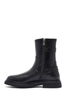 Kadın Siyah Fermuarlı Deri Bot | Derimod