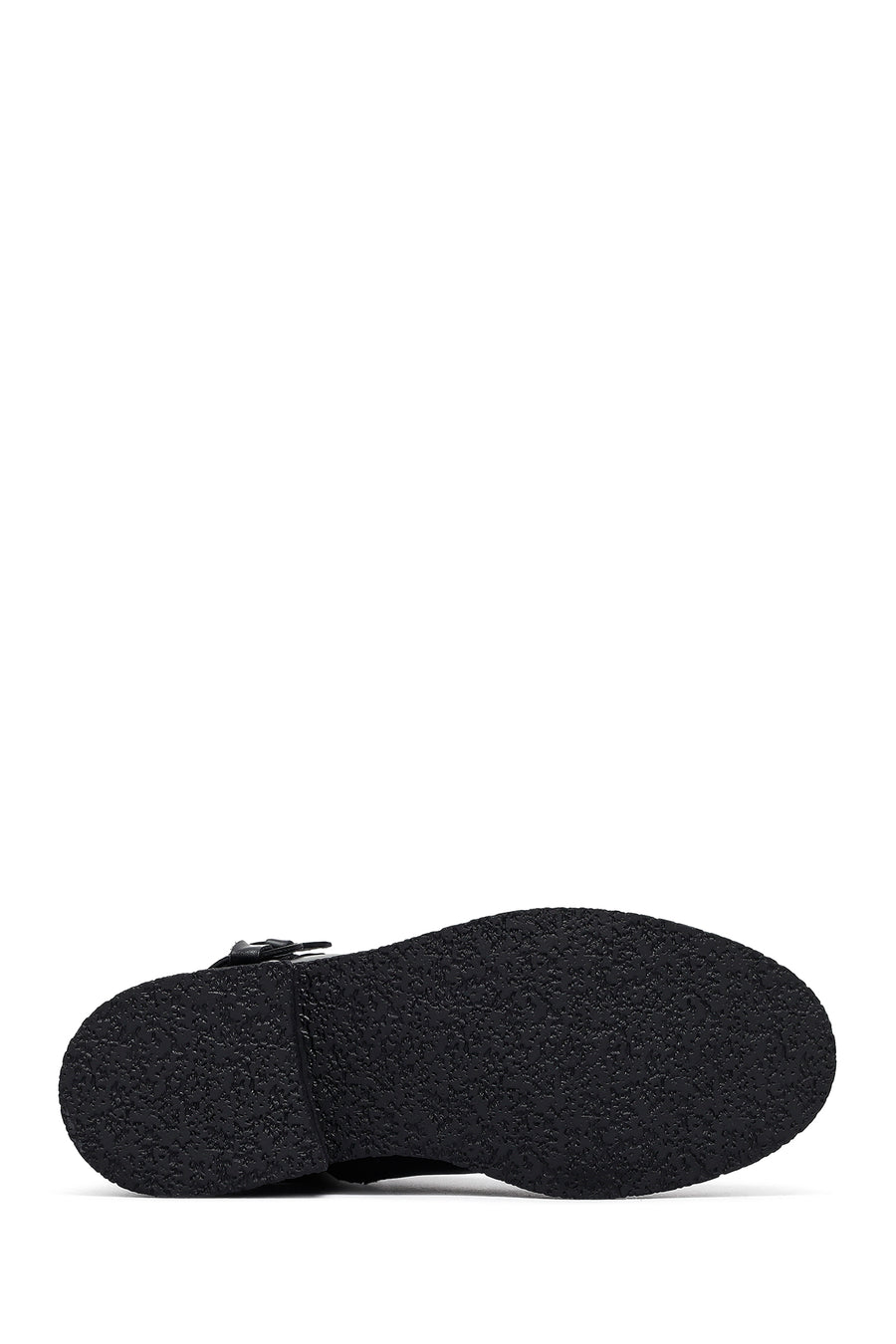Woman Black Zippered Leather Boat