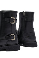 Kadın Siyah Fermuarlı Deri Bot | Derimod