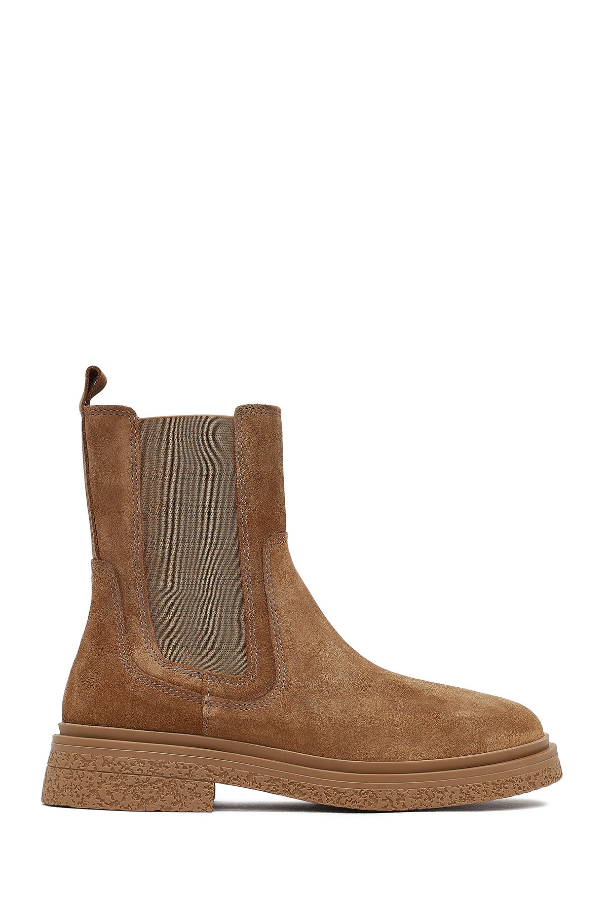 Women's Mink Suede Leather Chelsea Boot 25WFD186810 | Derimod