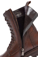 Kadın Kahverengi Fermuarlı Deri Postal Bot | Derimod