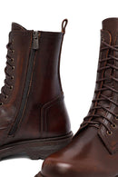 Kadın Kahverengi Fermuarlı Deri Postal Bot | Derimod