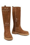 Kadın Taba Kalın Tabanlı Süet Deri Çizme | Derimod