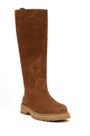 Kadın Taba Kalın Tabanlı Süet Deri Çizme | Derimod