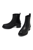 Kadın Siyah Fermuarlı Deri Bot | Derimod