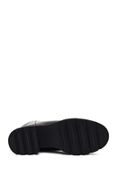 Kadın Siyah Fermuarlı Kalın Topuklu Deri Bot | Derimod