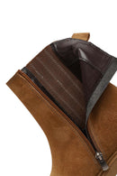 Kadın Vizon Fermuarlı Kalın Tabanlı Süet Deri Bot | Derimod