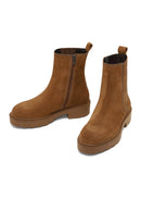 Kadın Vizon Fermuarlı Kalın Tabanlı Süet Deri Bot | Derimod