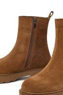 Kadın Vizon Fermuarlı Kalın Tabanlı Süet Deri Bot | Derimod