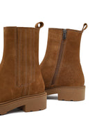 Kadın Vizon Fermuarlı Kalın Tabanlı Süet Deri Bot | Derimod