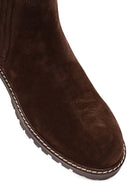 Women's Brown Suede Leather Chelsea Boot | Derimod