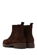 Women's Brown Suede Leather Chelsea Boot | Derimod