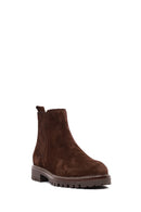 Women's Brown Suede Leather Chelsea Boot | Derimod