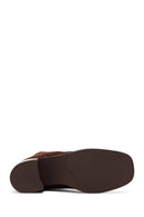 Kadın Kahverengi Kalın Topuklu Süet Deri Chelsea Bot | Derimod