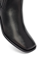 Kadın Siyah Kalın Topuklu Deri Chelsea Bot | Derimod