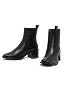 Kadın Siyah Kalın Topuklu Deri Chelsea Bot | Derimod