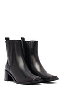 Kadın Siyah Kalın Topuklu Deri Chelsea Bot | Derimod