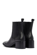 Kadın Siyah Kalın Topuklu Deri Chelsea Bot | Derimod