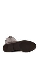 Women's Brown Leather Cowboy Boot | Derimod