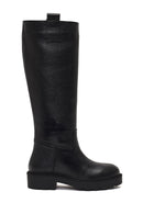 Kadın Siyah Kalın Tabanlı Deri Çizme | Derimod