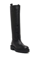 Kadın Siyah Kalın Tabanlı Deri Çizme | Derimod