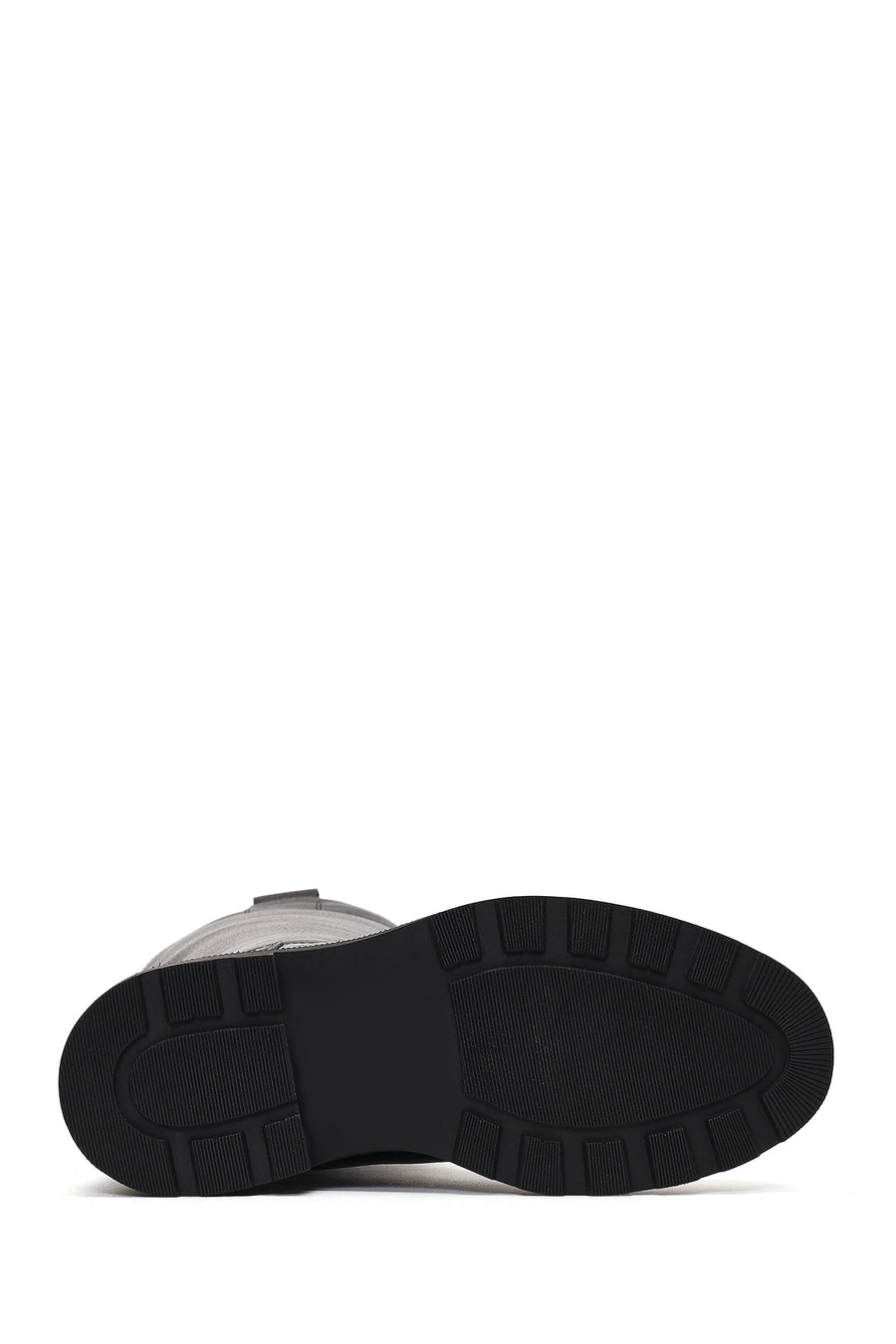 Women's Black Thick-Soled Leather Boot