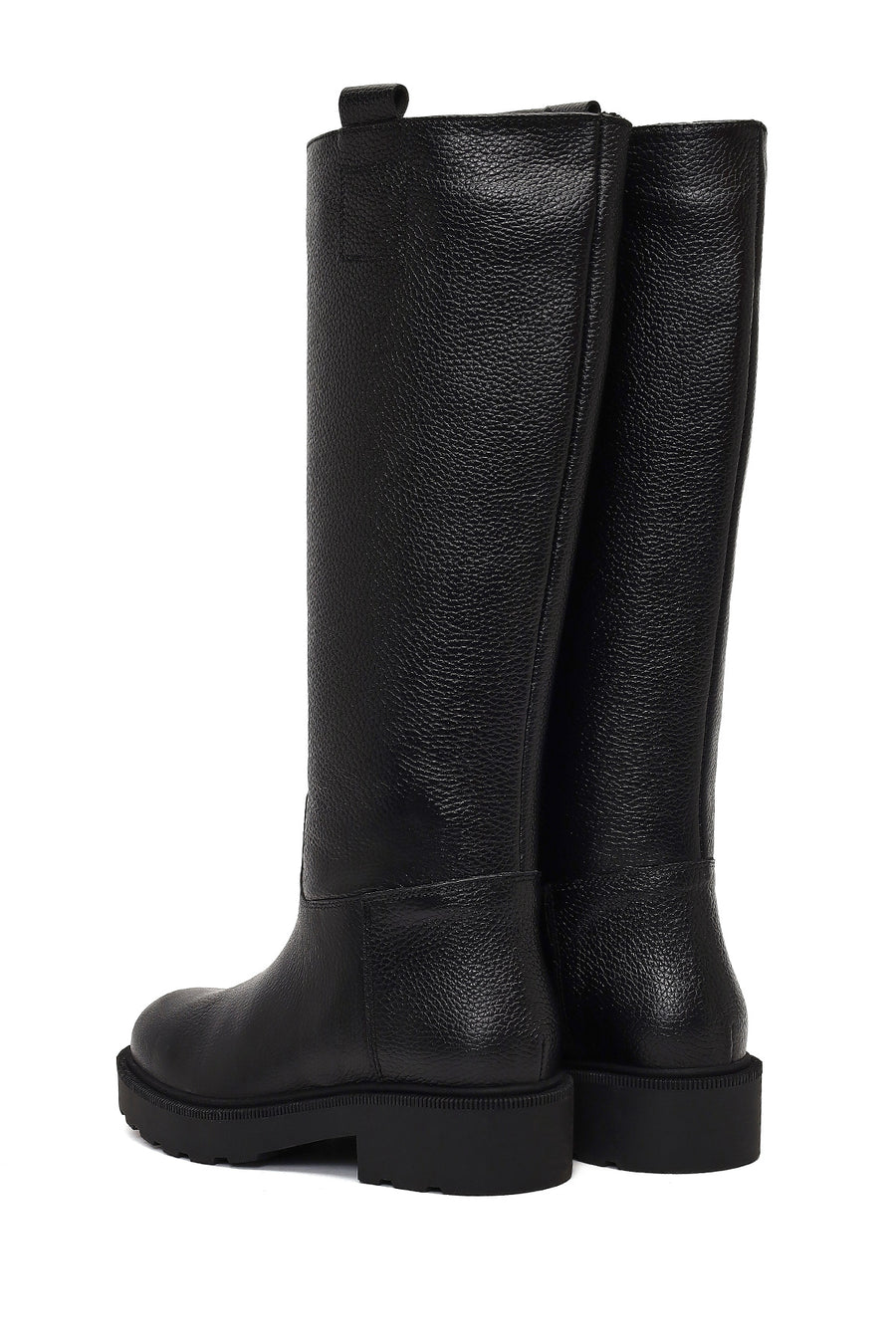 Women's Black Thick-Soled Leather Boot