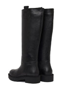 Kadın Siyah Kalın Tabanlı Deri Çizme | Derimod